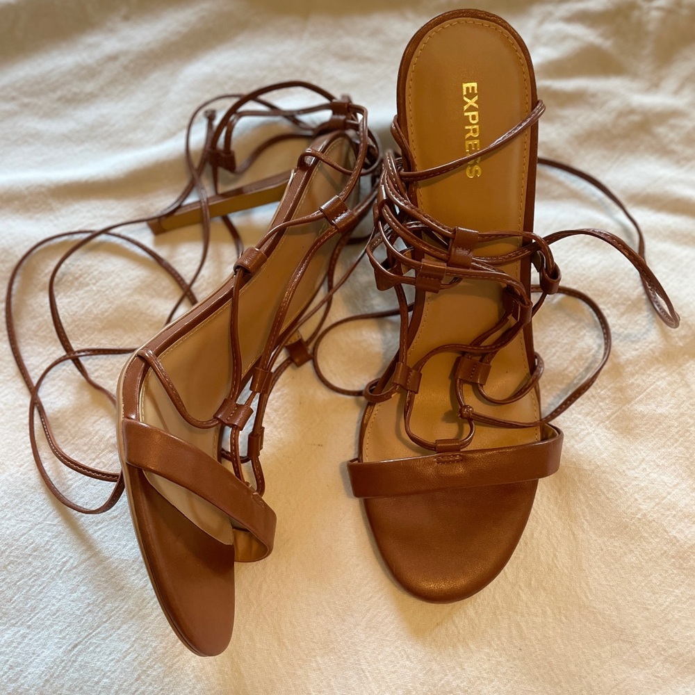 Express Brown Strappy Sandals for Women
